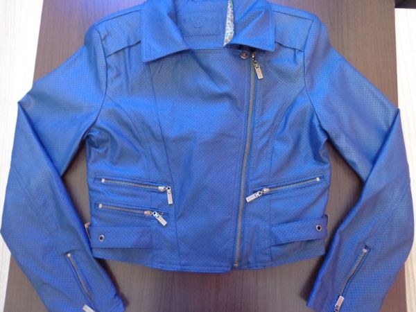 Jaqueta de Couro AZUL (PRONTA ENTREGA)