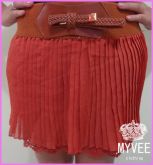 Saia Chiffon com Renda (MARROM)