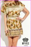 Vestido em Cetim com Estampa de Lenço (PRONTA ENTREGA)
