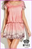 Vestido Curto com Estampa Efeito Spray Verm.(PRONTA ENTREGA)